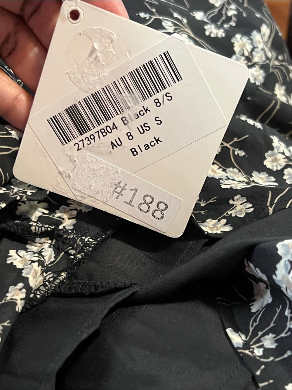 Black Floral Tie-Front Mini Dress - Picture 14 of 16